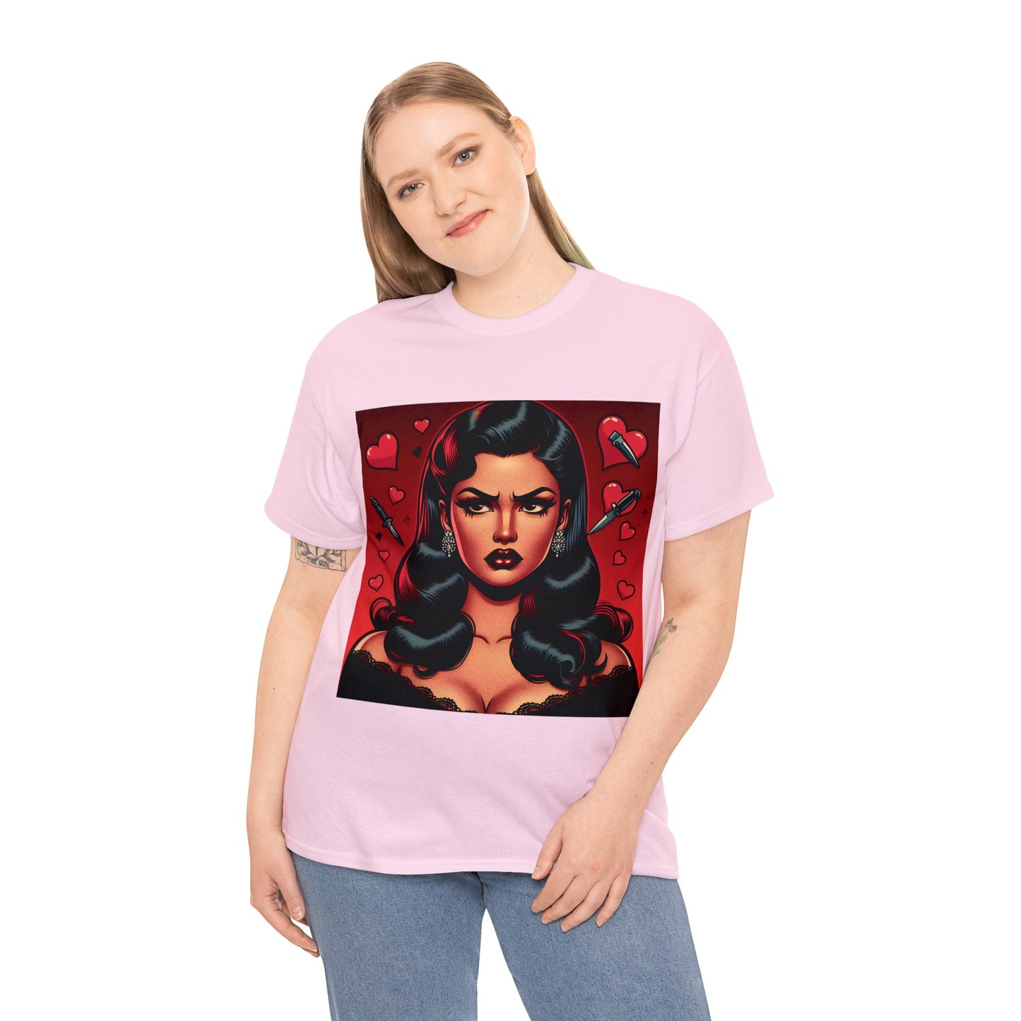 40's Style Mixed With A Modern Flair "Love and War" Cotton Tee
