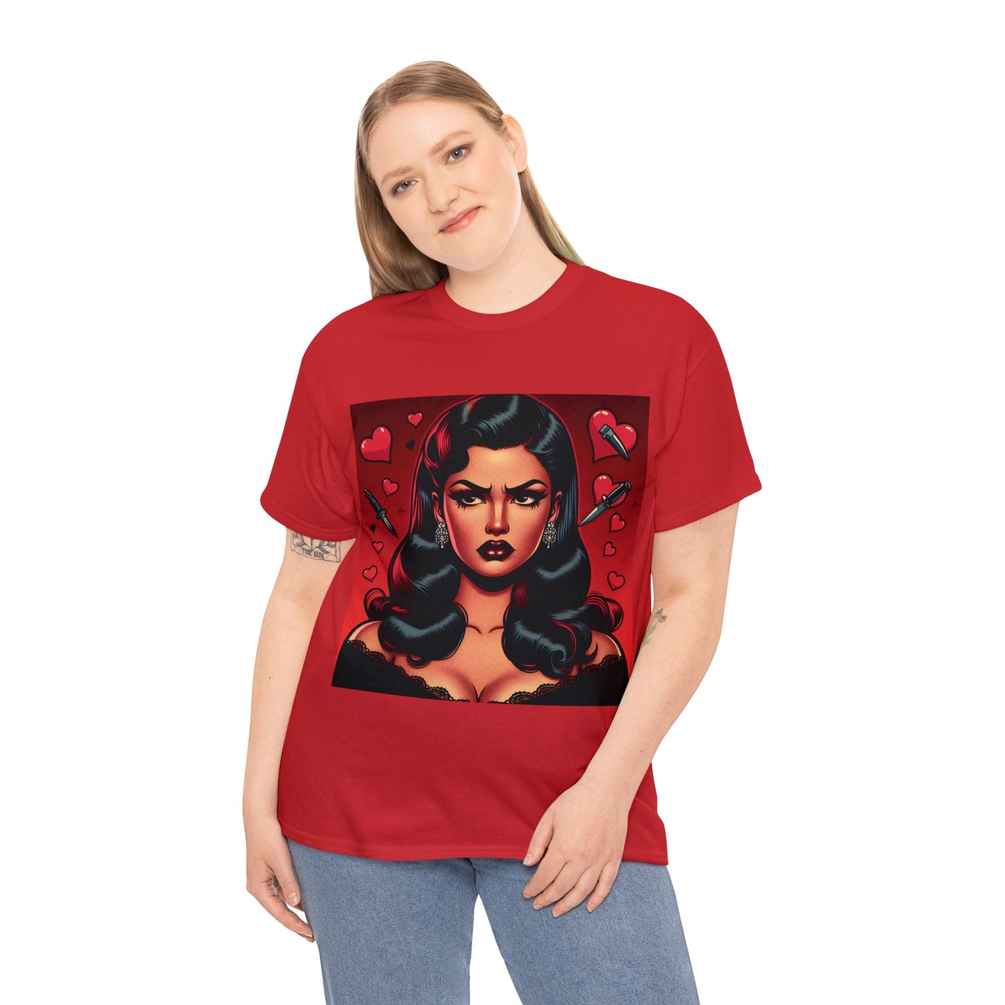 40's Style Mixed With A Modern Flair "Love and War" Cotton Tee