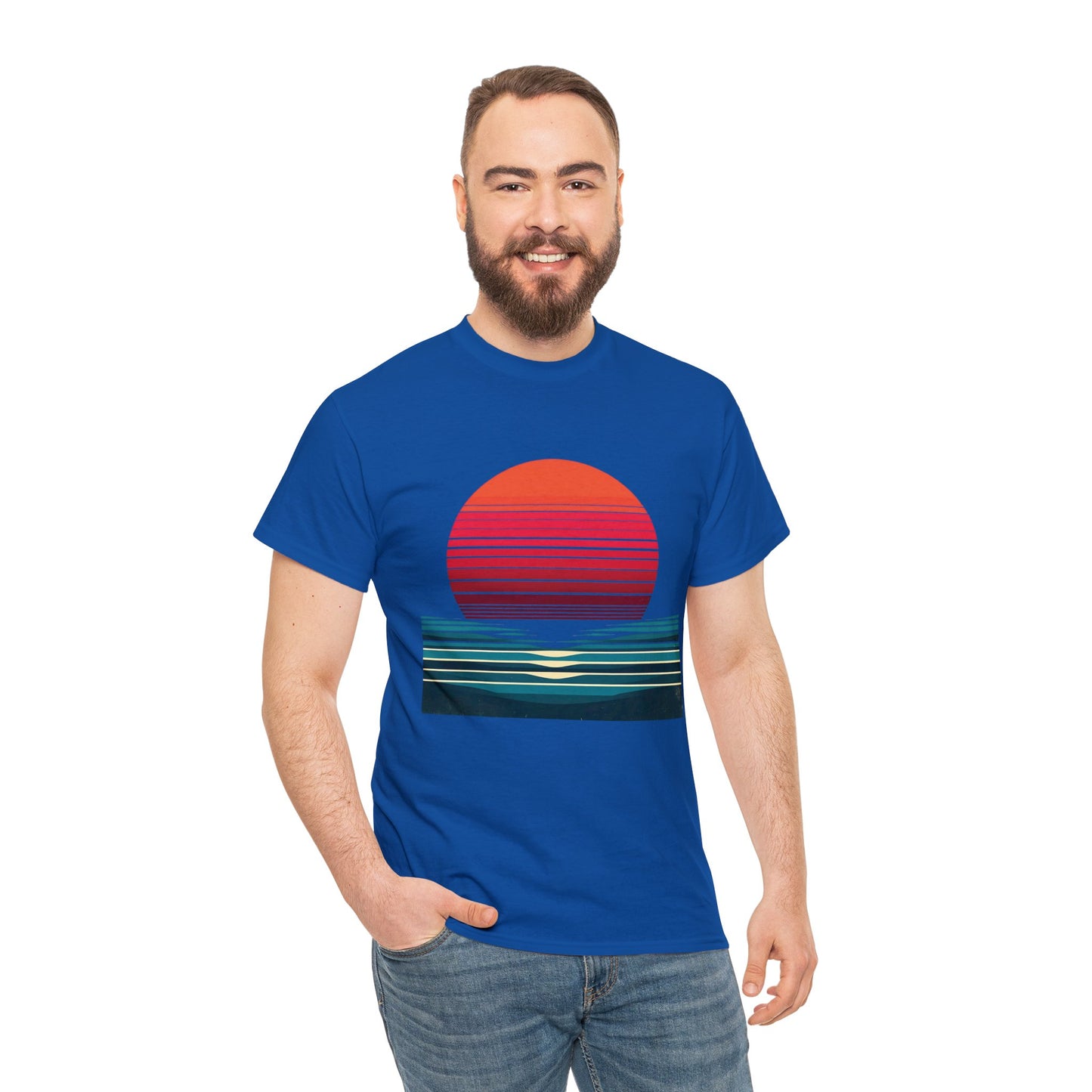 80's Style "Sunset Ocean" Cotton Tee