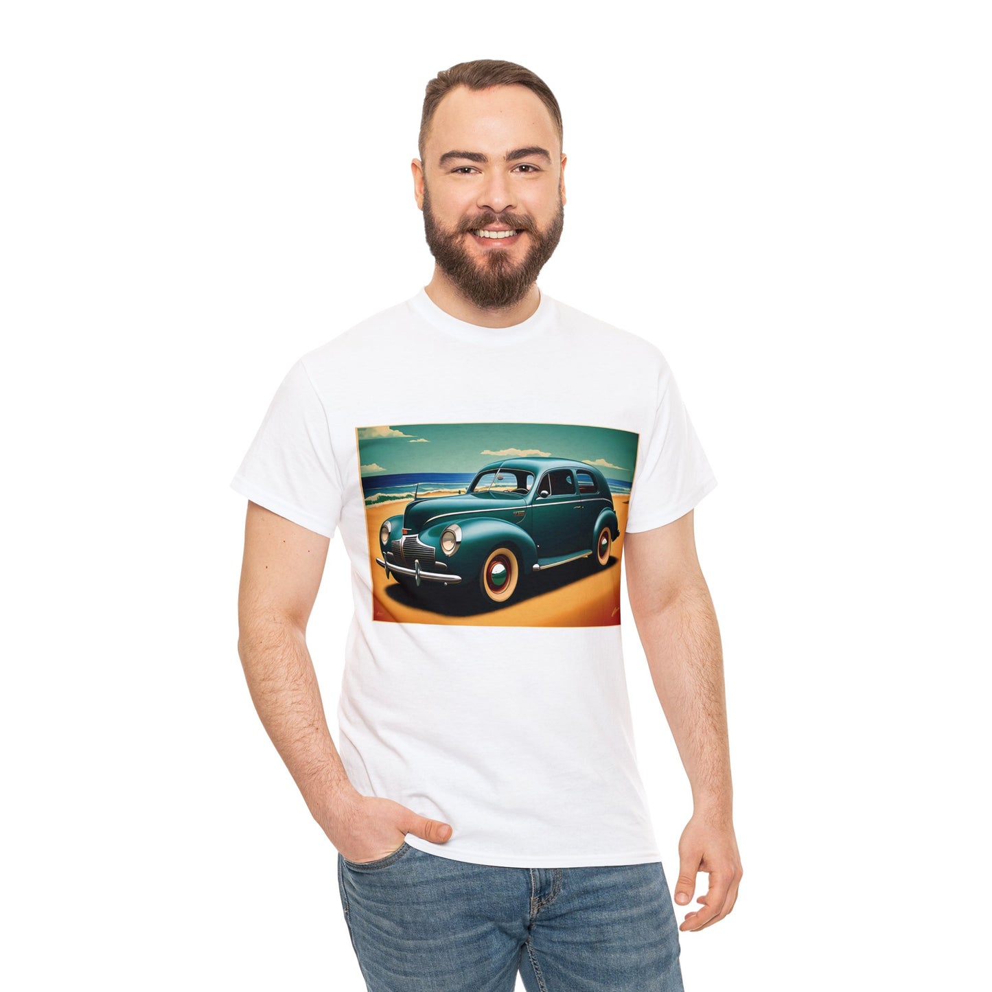 40's Style Day On The Beach Cotton Tee