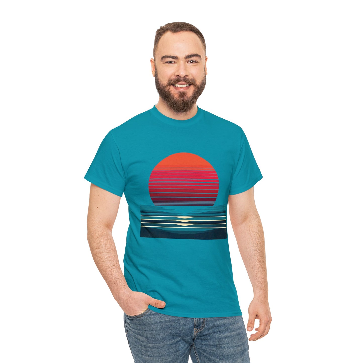 80's Style "Sunset Ocean" Cotton Tee