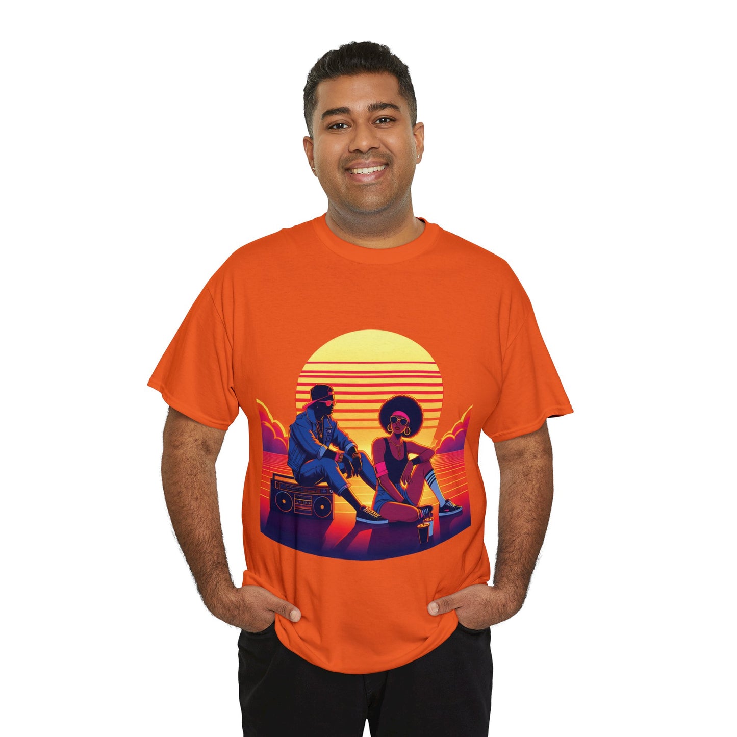 80's Style "Sunset Chill" Cotton Tee