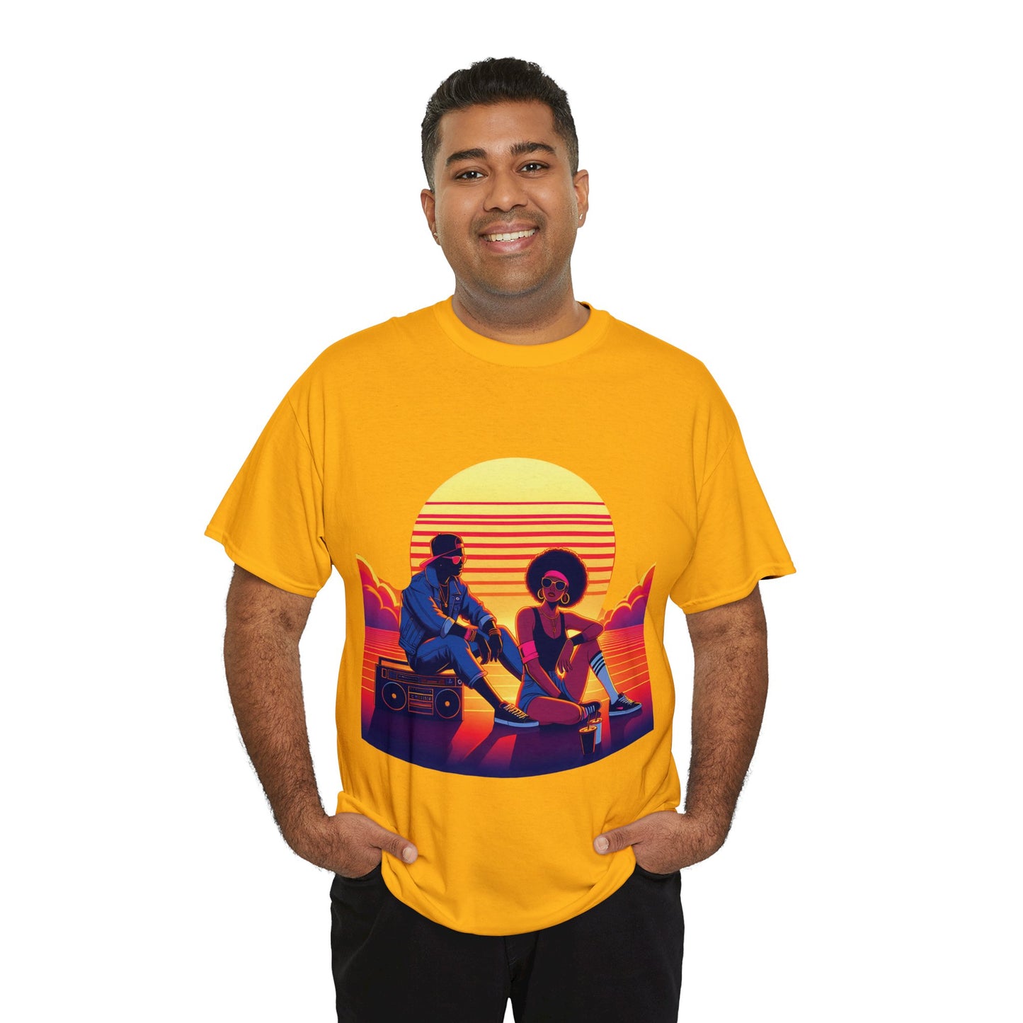 80's Style "Sunset Chill" Cotton Tee