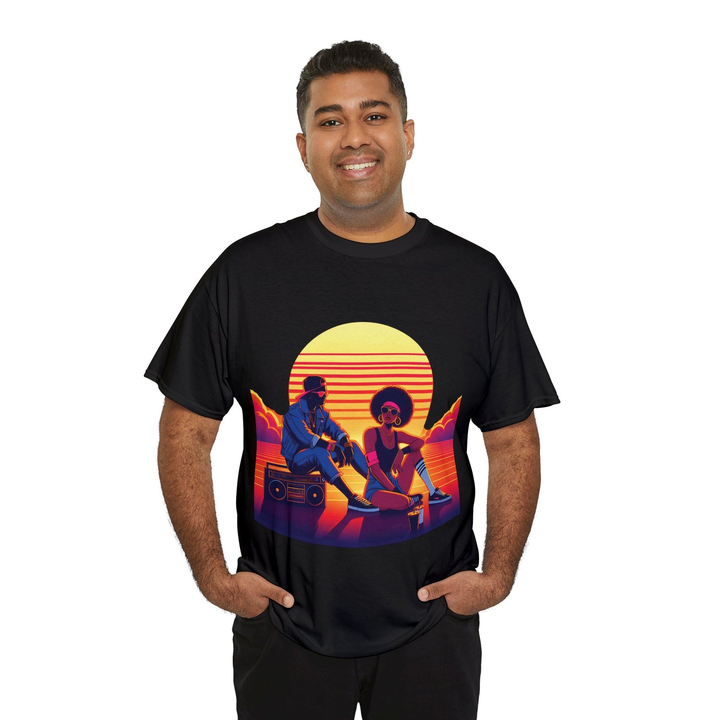 80's Style "Sunset Chill" Cotton Tee