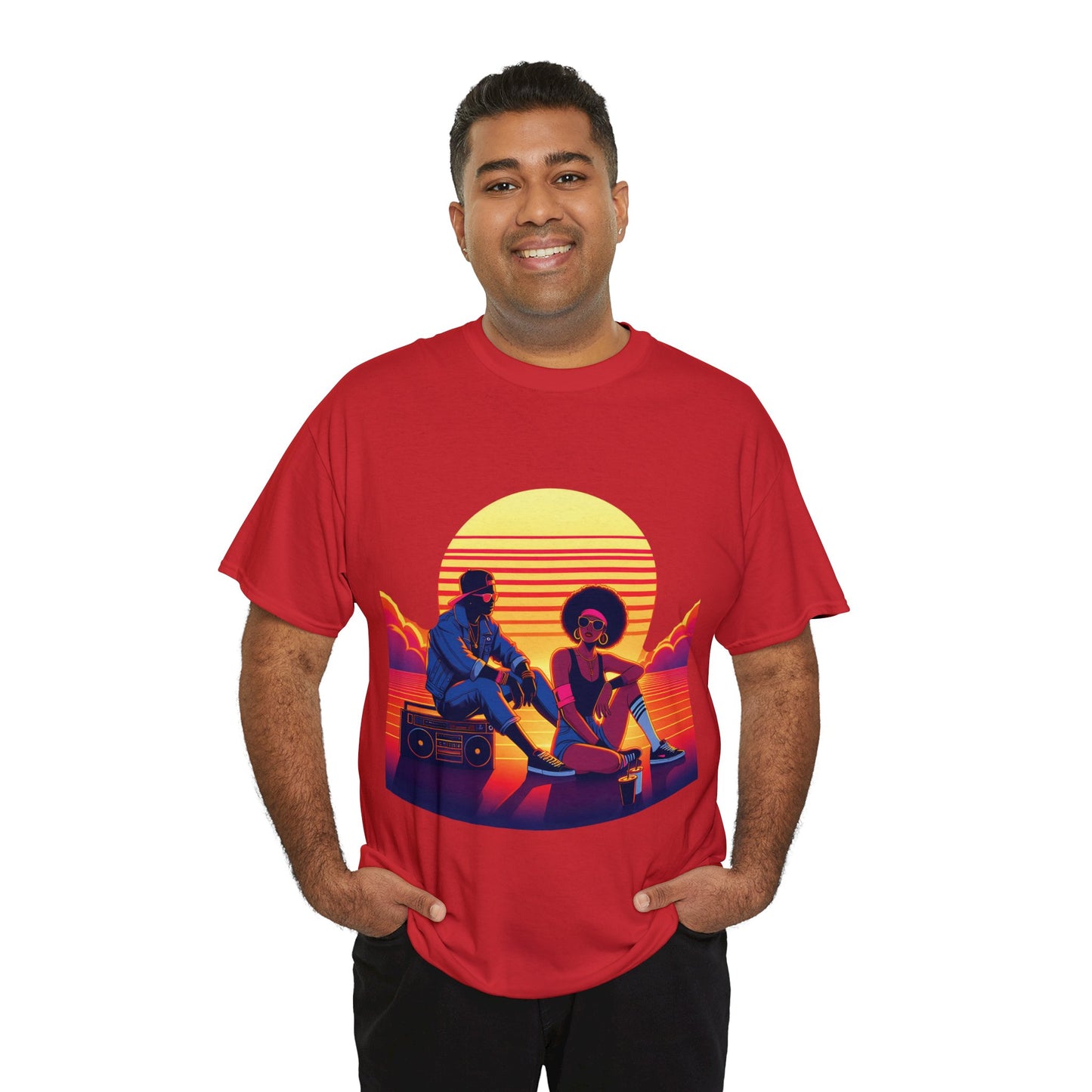 80's Style "Sunset Chill" Cotton Tee