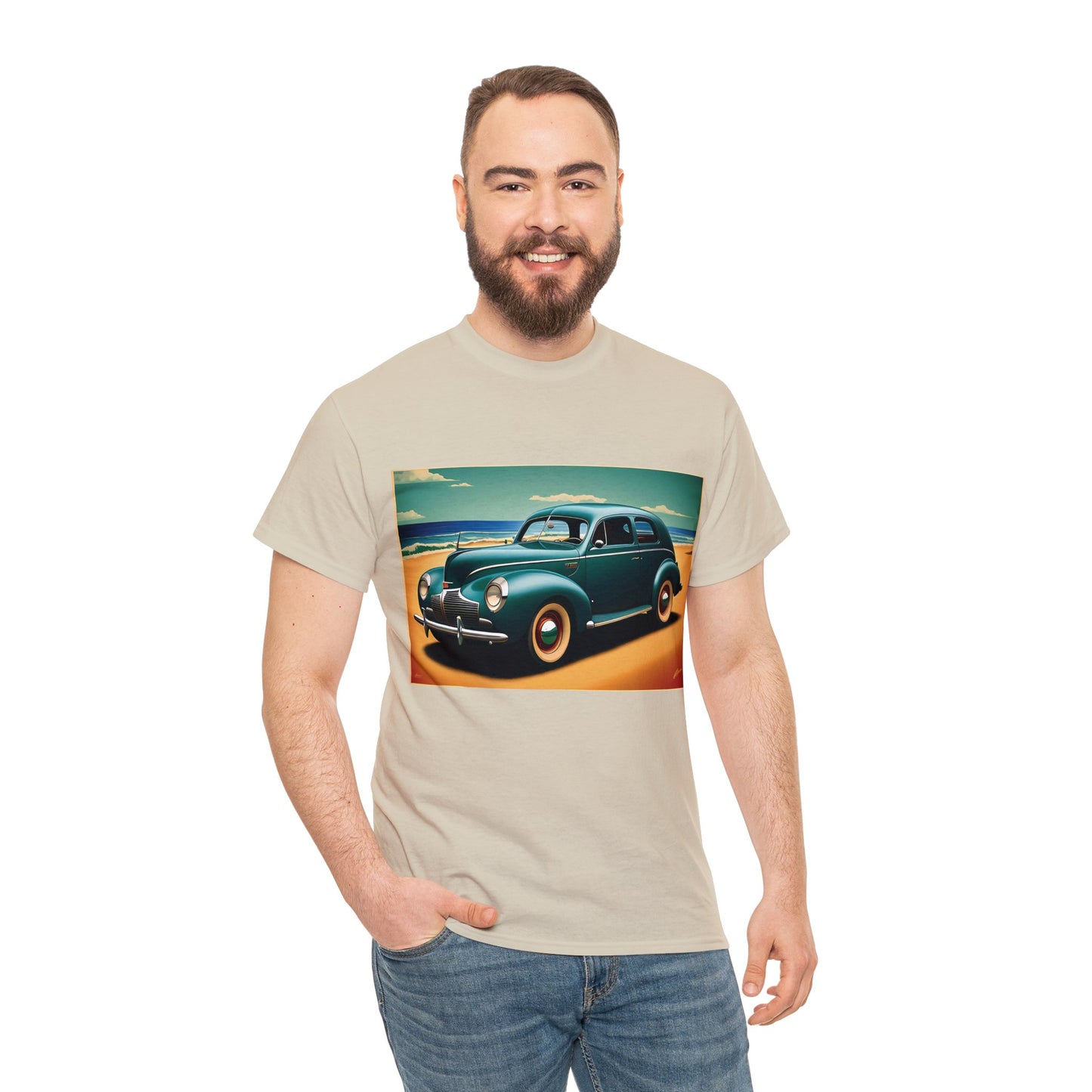 40's Style Day On The Beach Cotton Tee