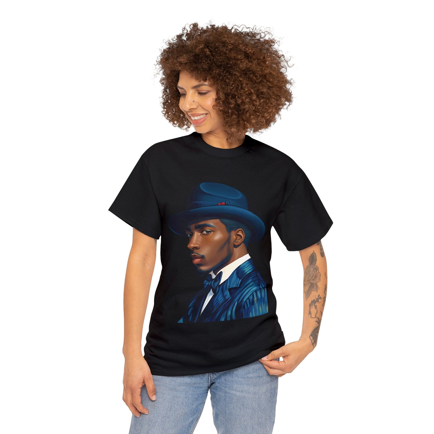 40's Style " A Man in Blue" Cotton Tee